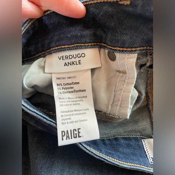 PAIGE Verdugo Ankle mid was distressed cuff denim jean - Picture 3 of 6